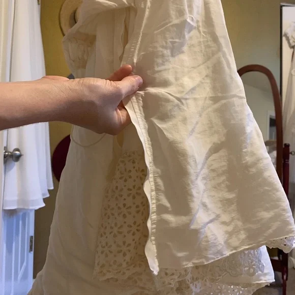 *Bui Italian Made Silk Cotton Lace Up Flowing Camisole Tank Top* - Picture 6 of 9